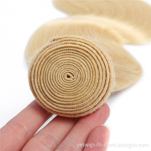 Yeswigs Blonde Hair Bundles Pre Colored Ombre 10A Quality Hair Cuticle Aligned Virgin 613 Blonde Brazilian Human Hair Extension